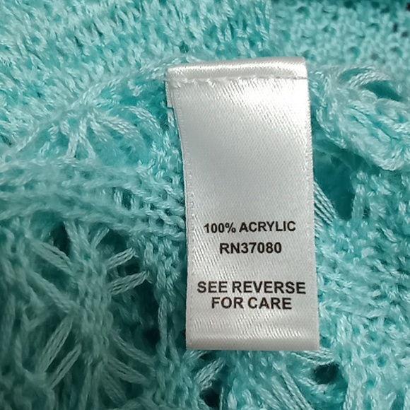 #451NWOT C Knitted Aqua Women's Cardigan. Size: Large - Picture 9 of 9